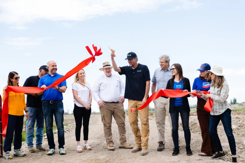 ribbon cutting for new wetlands 5 18 23